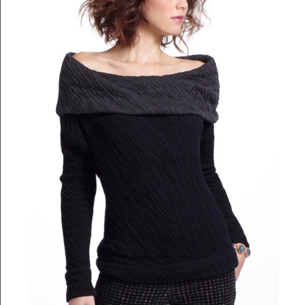 Anthropologie-Bordeaux Transfigured Folds Cowlneck